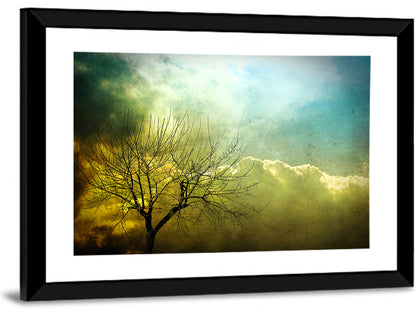 Moody Winter Tree Landscape Wall Art