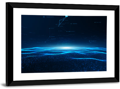 Digital Data Waves Wall Art