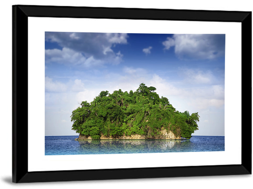 Tranquil Tropical Island Reflection Wall Art