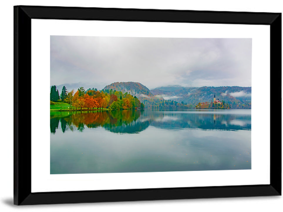 Lake Bled Island Church Wall Art