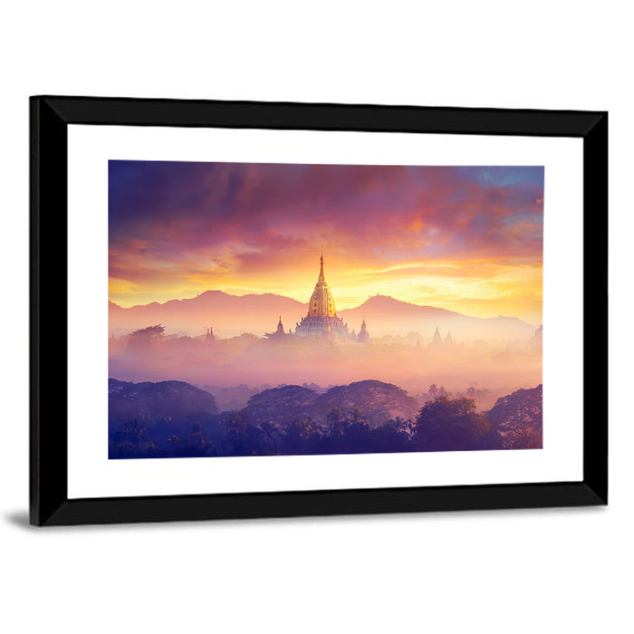 Misty Bagan Stupas Wall Art as a framed print