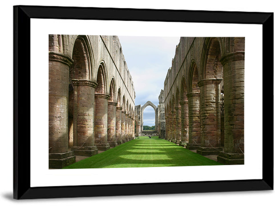 Fountains Abbey Ruins Grassy Nave View Wall Art