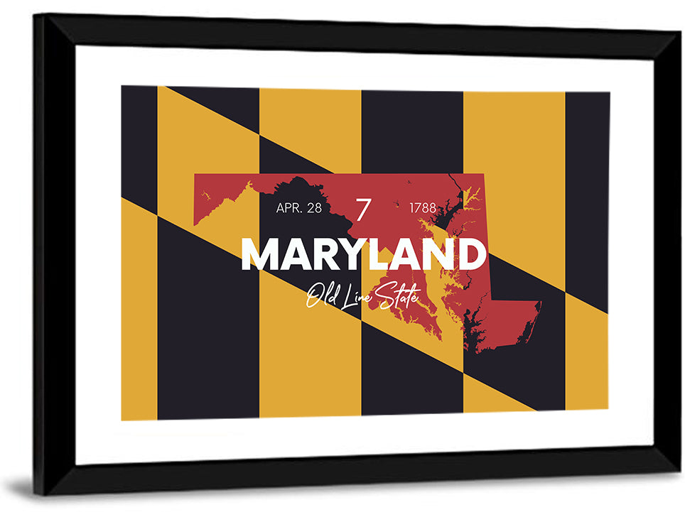 Maryland Flag Map Wall Art