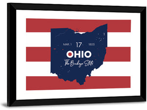 Ohio State Map Wall Art