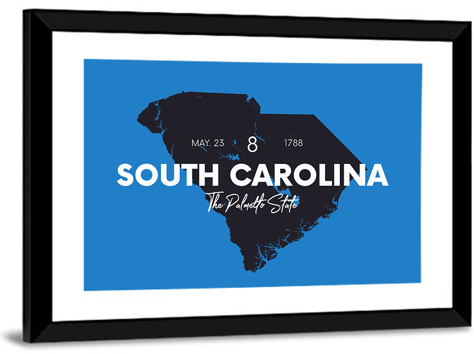 South Carolina State Map Wall Art