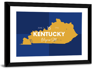 Kentucky State Map Wall Art