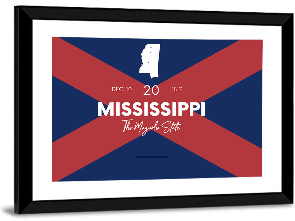 Mississippi State Map Wall Art