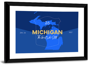 Michigan State Map Wall Art