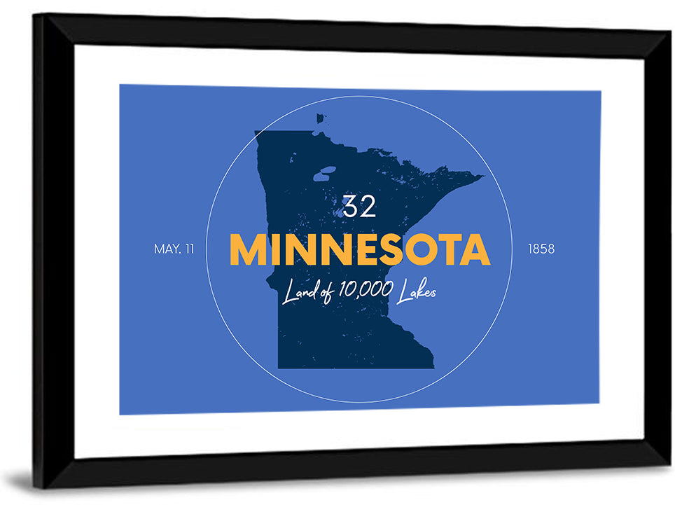 Minnesota State Outline Graphic Wall Art