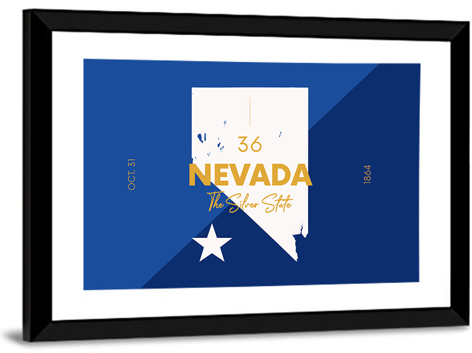 Nevada Map the Silver State Wall Art