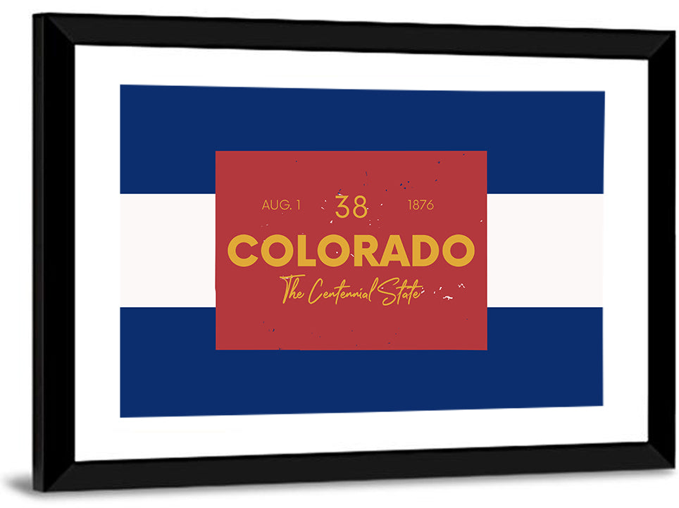 Colorado State Flag Map Wall Art