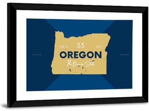 Oregon State Map Wall Art