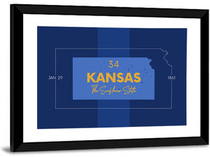 Kansas State Map Wall Art