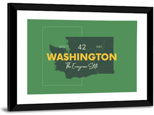 Washington State Map Wall Art