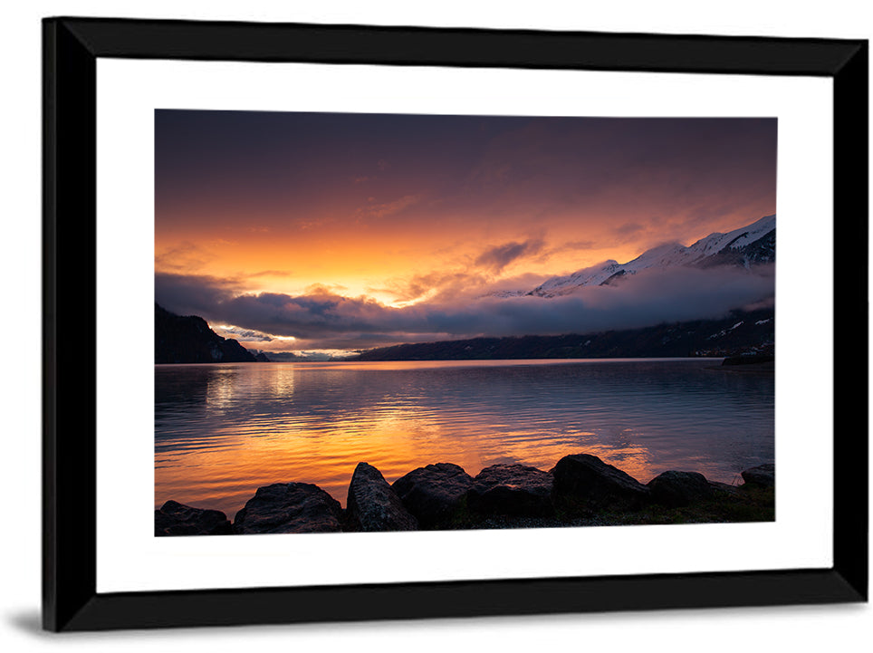 Lake Brienz Golden Dusk Wall Art