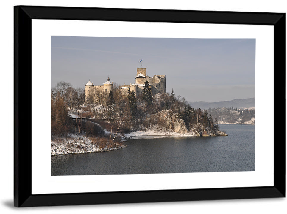 Niedzica Castle on Icy Lake Wall Art