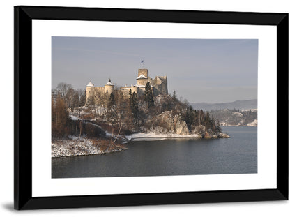 Niedzica Castle on Icy Lake Wall Art