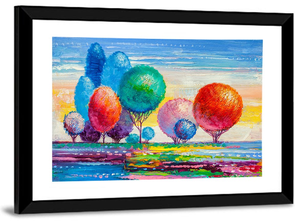 Autumn Trees at Sunset Wall Art