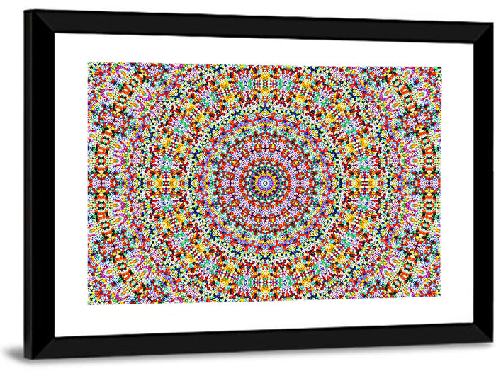 Beaded Kaleidoscope Mandala Wall Art as a framed print