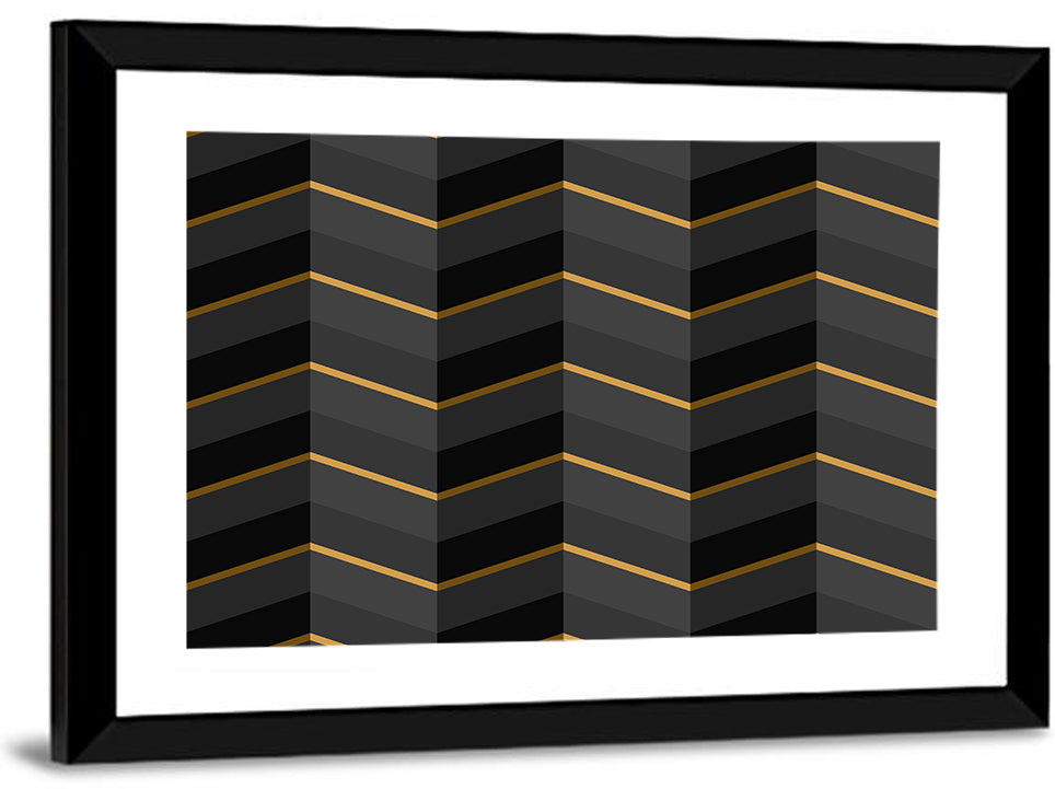 Black Stripes with Gold Accents Wall Art