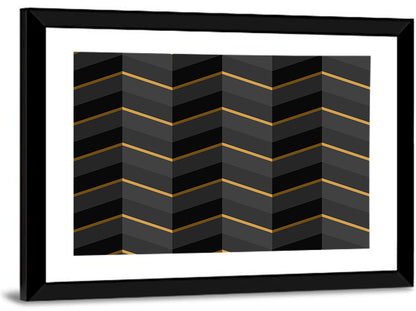 Black Stripes with Gold Accents Wall Art