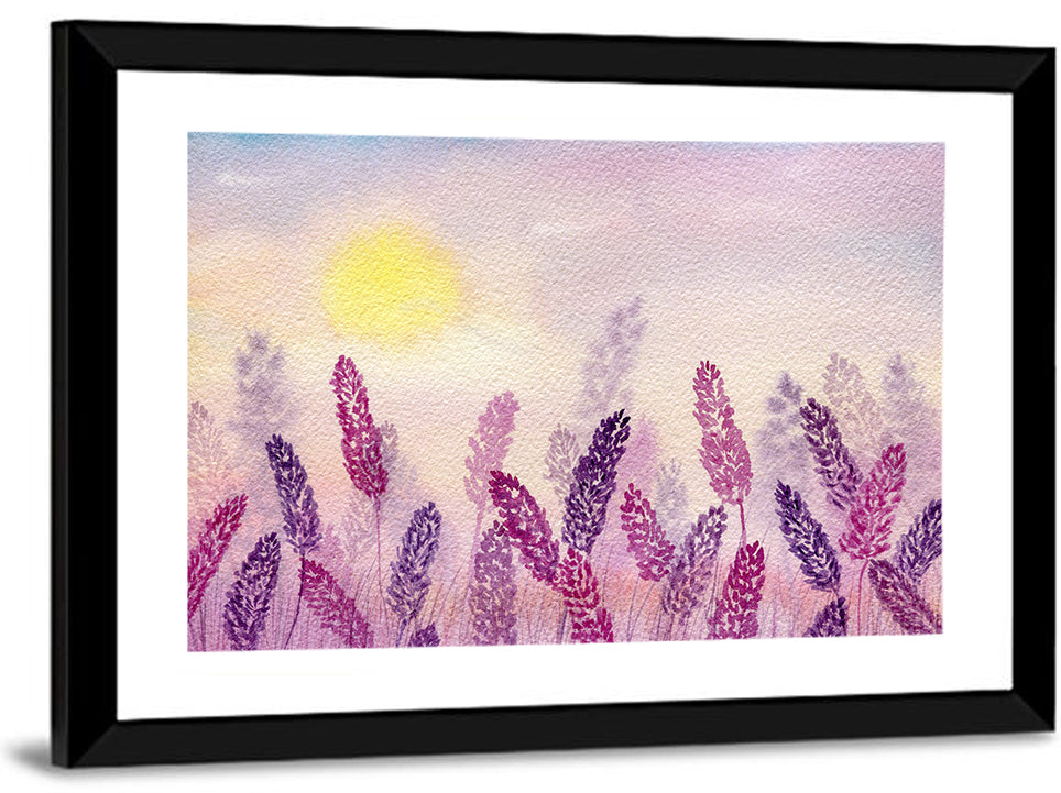 Sunlit Lavender Field Wall Art
