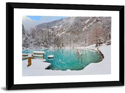Blausee Winter Reflection Wall Art