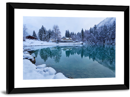 Blausee Winter Reflection Wall Art