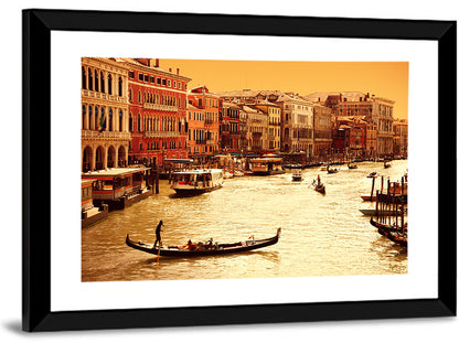 Grand Canal Gondola at Golden Hour Wall Art