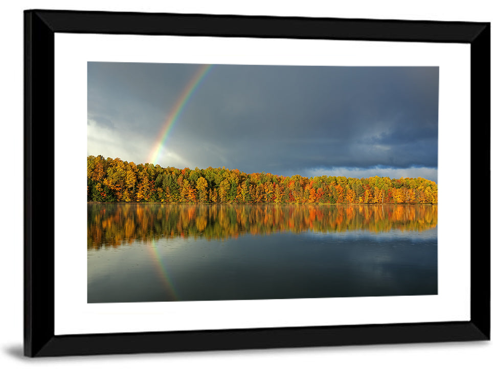 Moccasin Lake Autumn Rainbow Wall Art