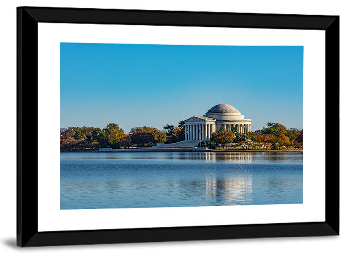 Thomas Jefferson Memorial Reflection Wall Art as a framed print