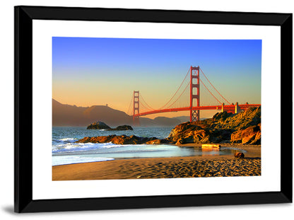 Golden Hour at the Golden Gate Bridge Wall Art