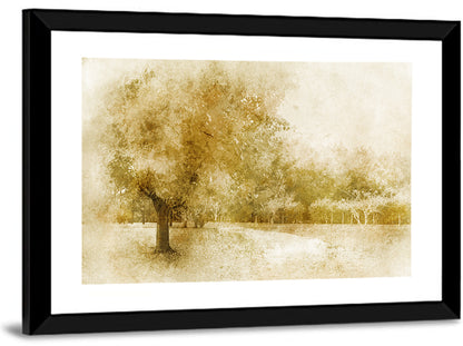 Sepia Orchard Pathway Wall Art