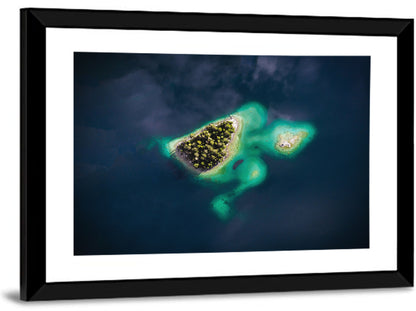 Lake Eibsee Turtle Islands Aerial Wall Art