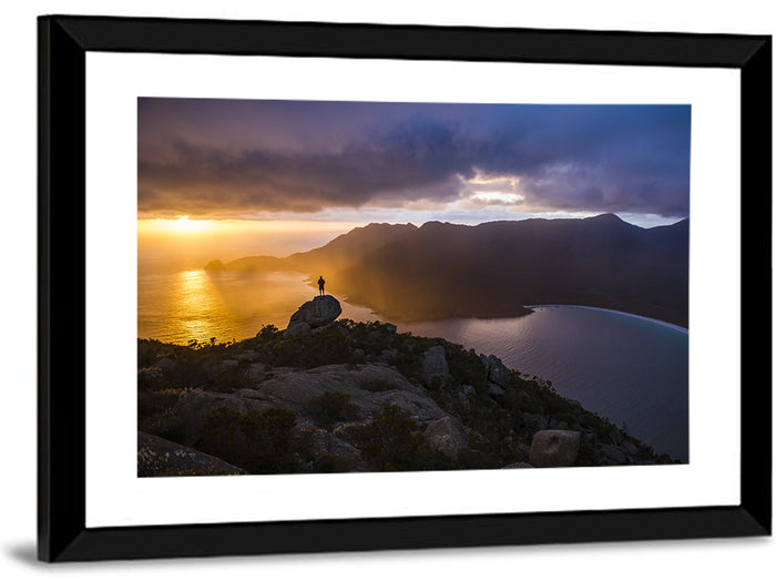Wineglass Bay Sunset Wall Art as a framed print