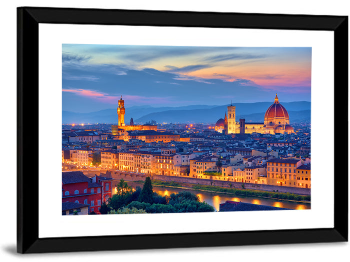 Florence Duomo at Twilight Wall Art as a framed print