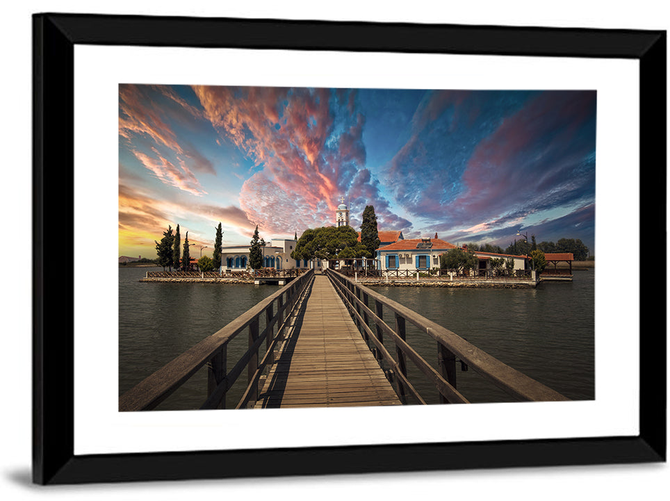 Agios Achilleios Monastery at Sunset Wall Art