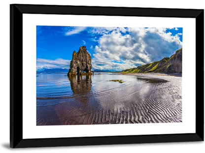 Hvítserkur Sea Stack at Sunset Wall Art