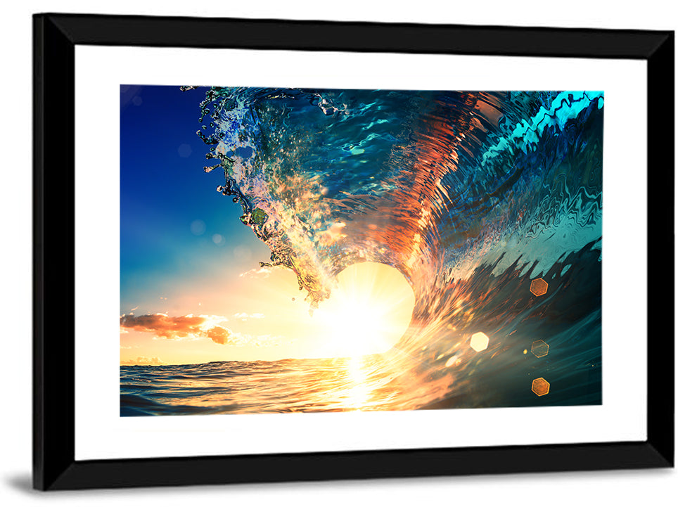 Sun Through a Breaking Wave Wall Art