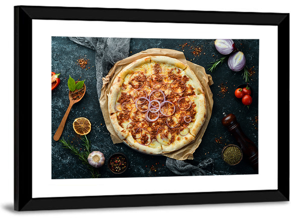 Spicy Pizza with Red Onion Wall Art