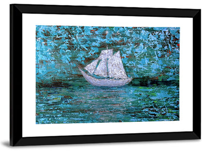 White Boat Wall Art