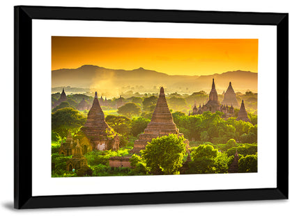 Bagan Golden Hour Temples Wall Art