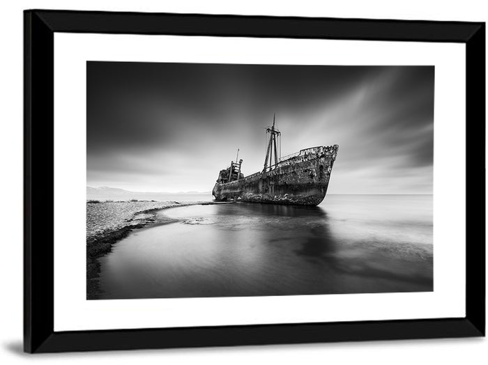 Dimitrios Shipwreck, Gytheio Wall Art as a framed print