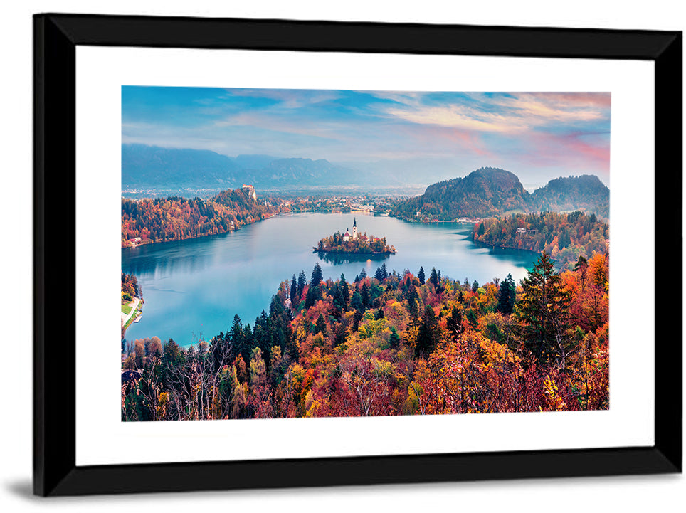 Sunset Over Lake Bled Wall Art