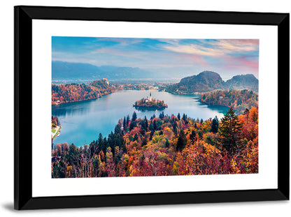 Sunset Over Lake Bled Wall Art