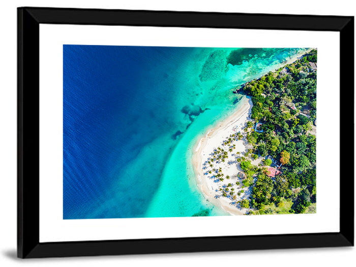 Cayo Levantado Aerial View Wall Art as a framed print