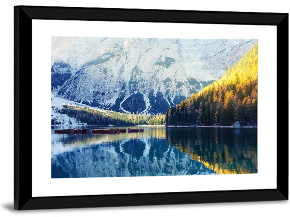 Lago Di Braies Reflection Wall Art