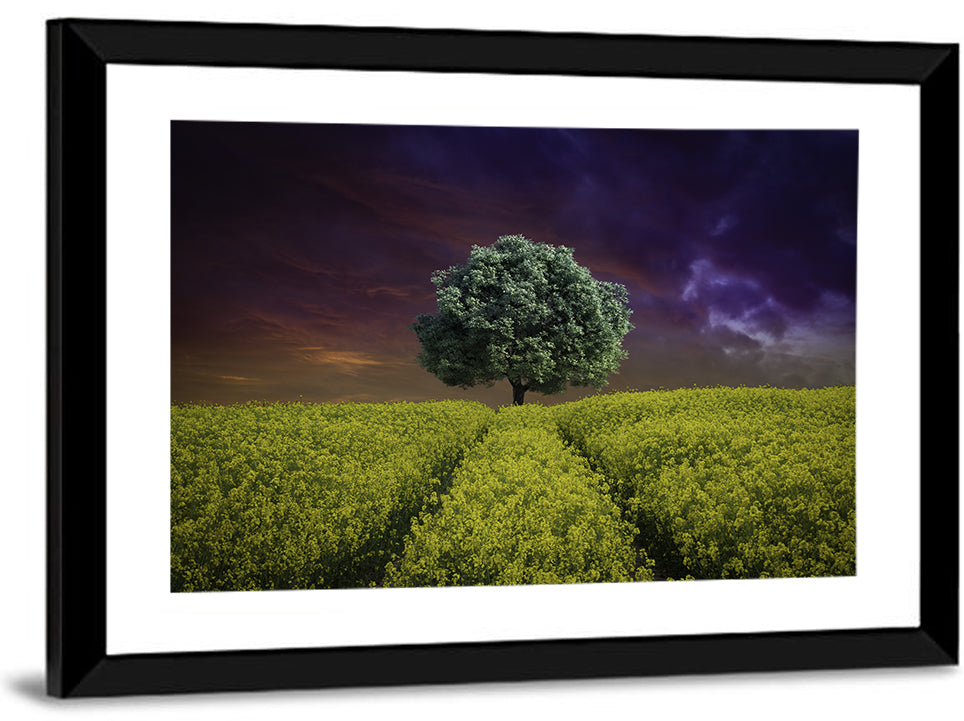 Alone Tree in Field Wall Art