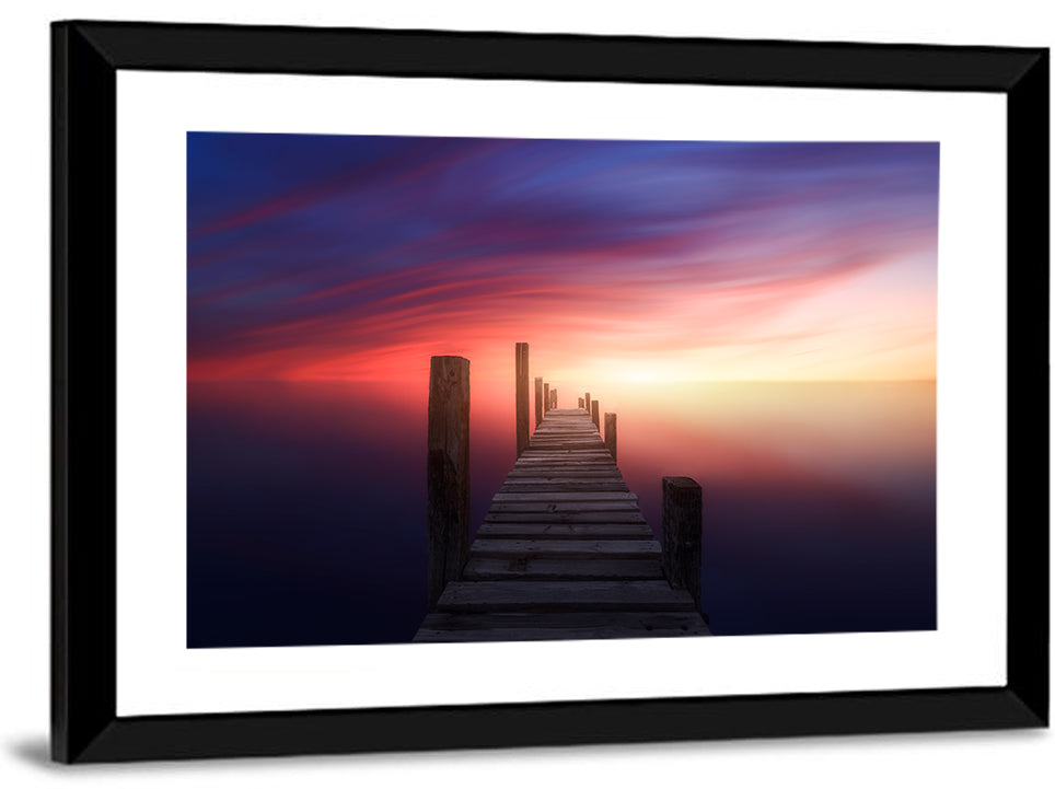 Wooden Pier at Sunset Wall Art