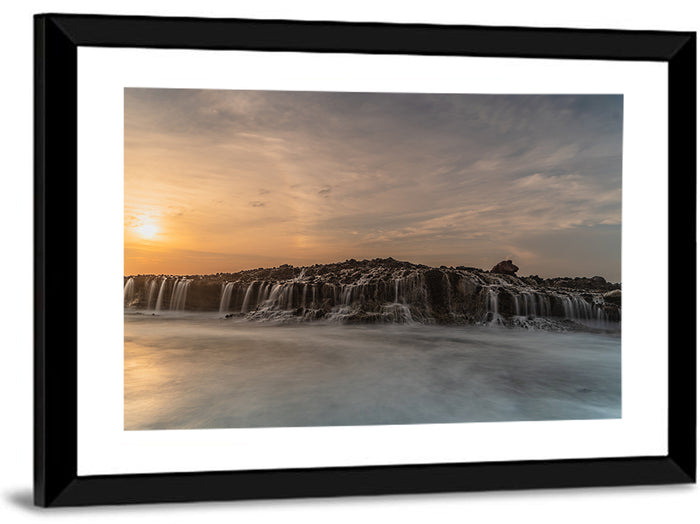 Sawarna Beach Sunset Wall Art as a framed print